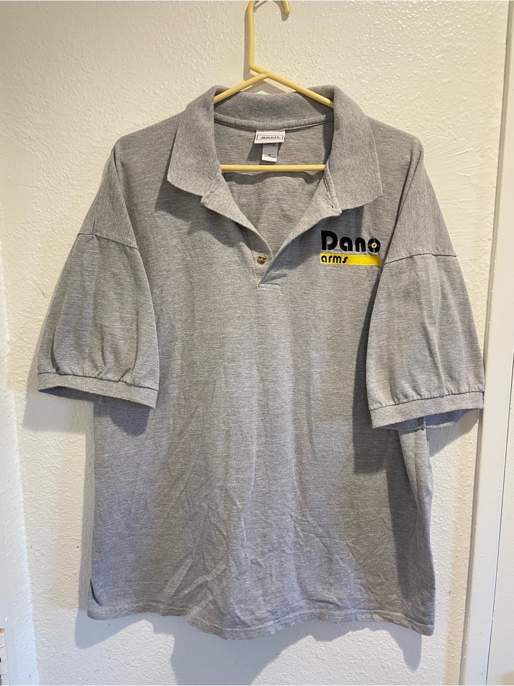 VTG Dano Arms Logo Promo Polo Shirt Anvil Heavyweight Gray Men's 2XL Firearm